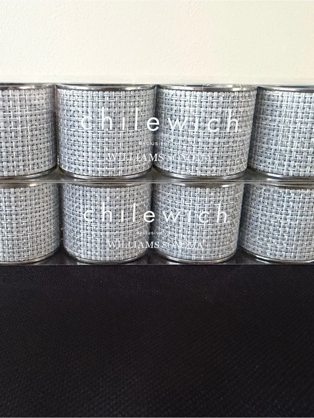 NEW Williams Sonoma Chilewich Sky Blue Woven Napkin Rings
